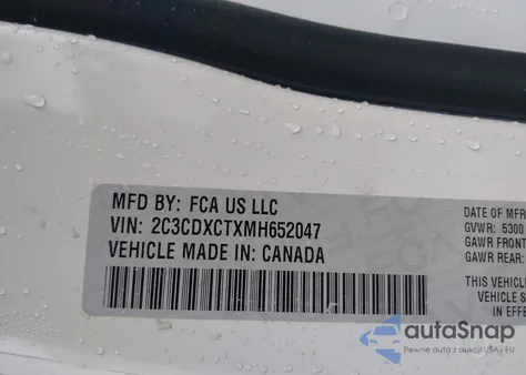 2021 Dodge Charger R/T from USA, damaged, VIN 2C3CDXCTXMH652047